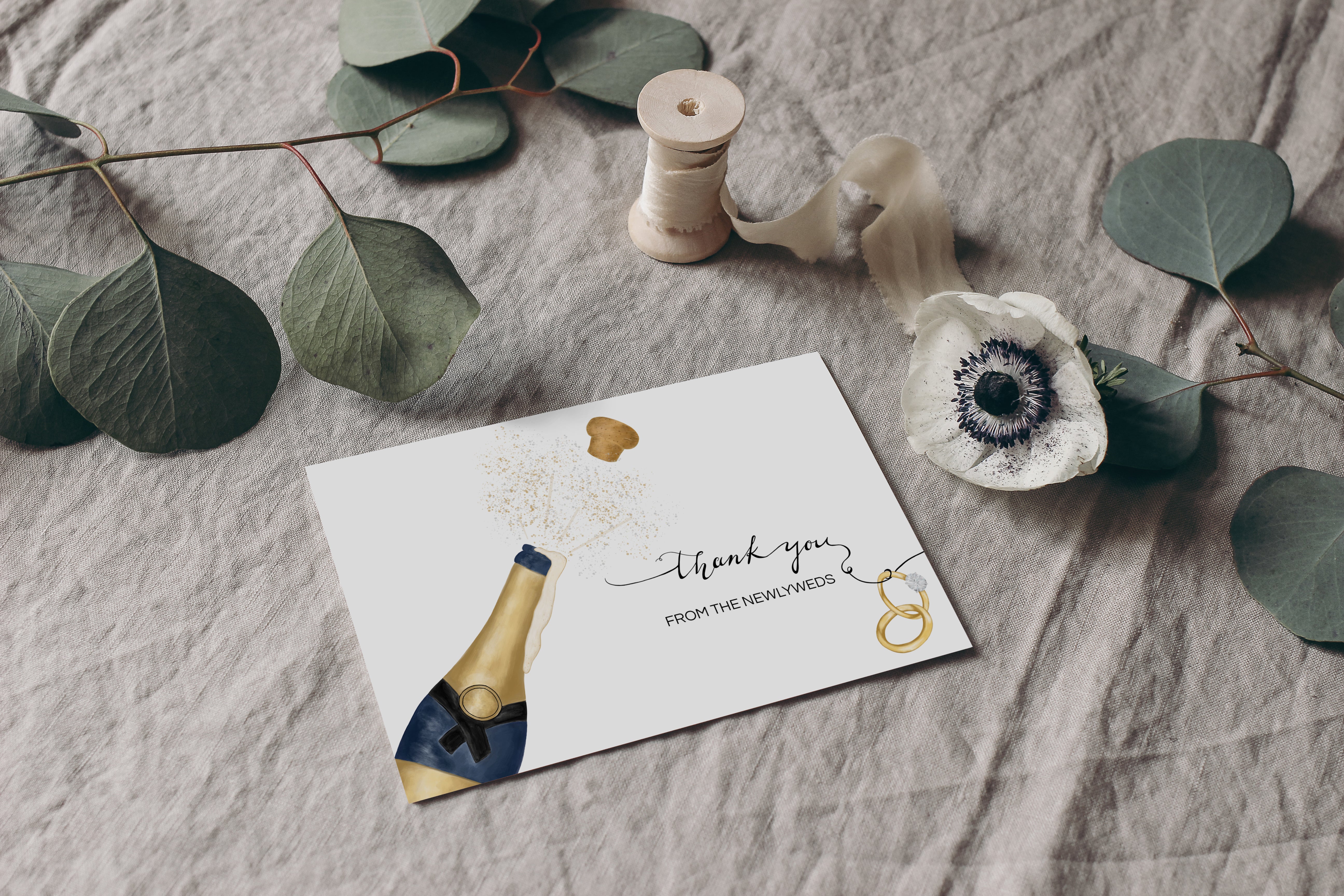Heather & Willow 50 Wedding Thank You Cards from the New Mr and Mrs | 4x6 Bulk Thank You Cards with Envelopes | Grateful Notes Bridal Shower and Baby Shower