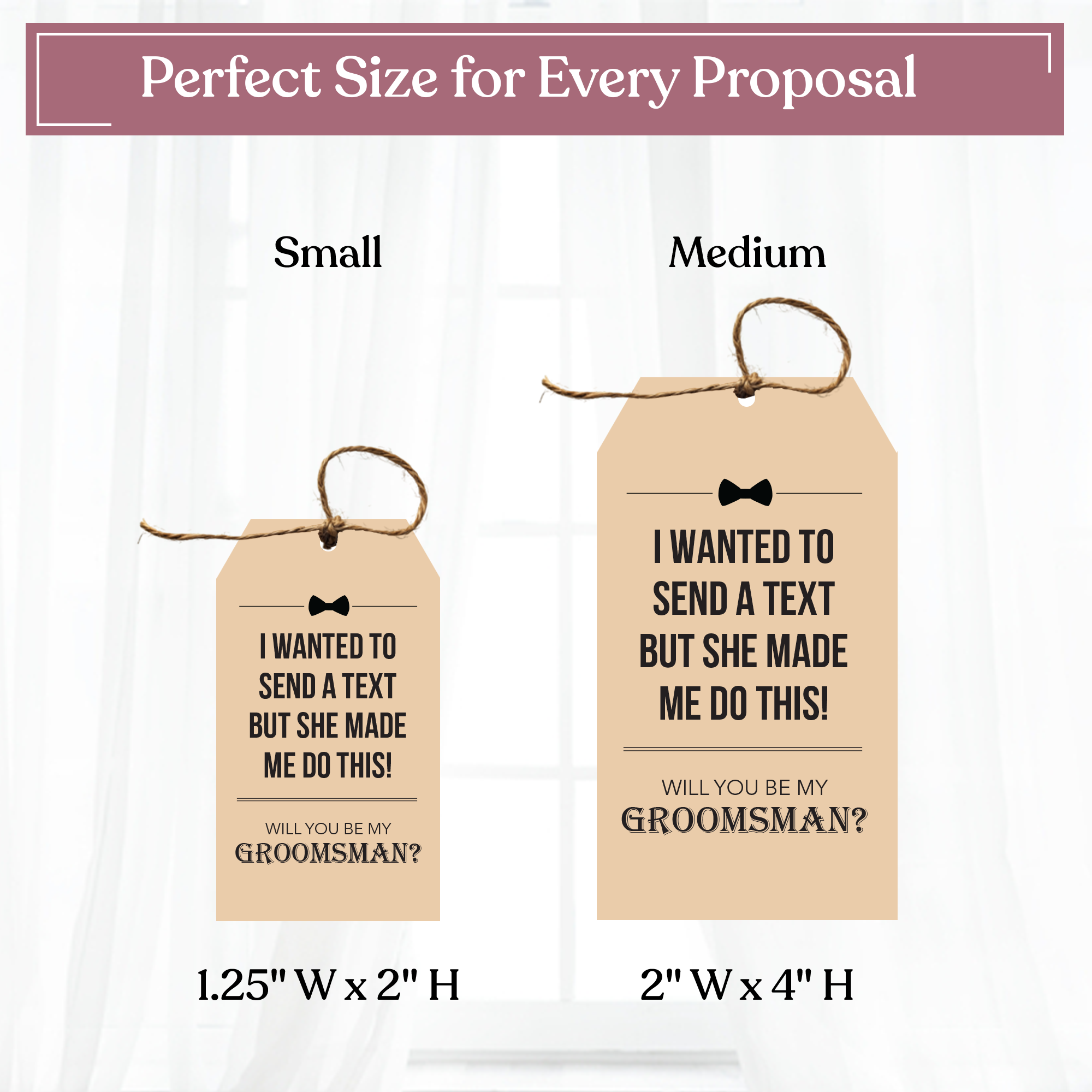 Heather & Willow Funny Groomsmen Proposal Cards - Set of 8 Tags | Groomsmen Gifts & Bridesmaid Gifts for Groomsmen Proposal Box - Text