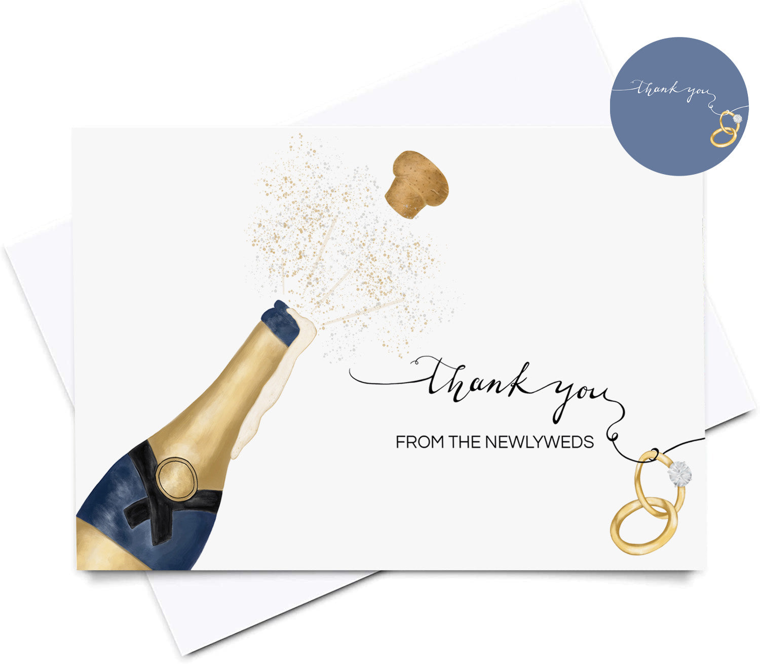 Heather & Willow 50 Wedding Thank You Cards from the New Mr and Mrs | 4x6 Bulk Thank You Cards with Envelopes | Grateful Notes Bridal Shower and Baby Shower