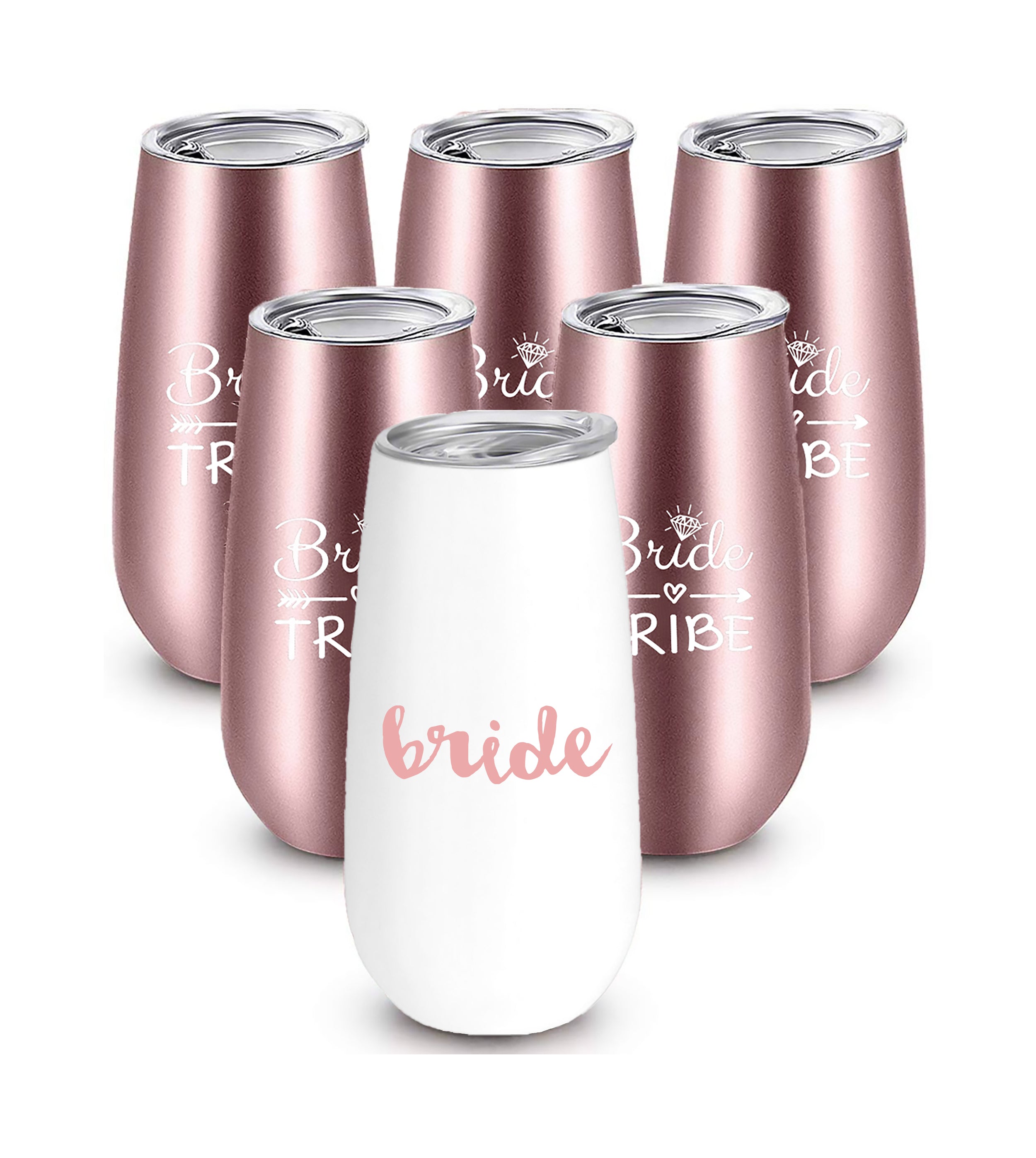 Bride to Be Rose Gold 6 oz Champagne Flute | Set of 6
