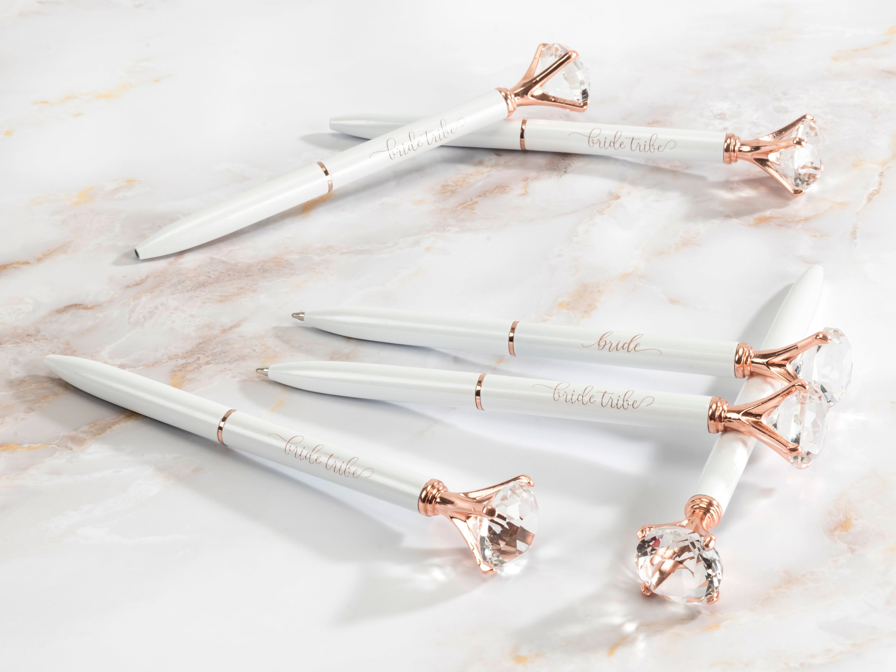 Bridesmaids Diamond Pens (White) | Set of 8